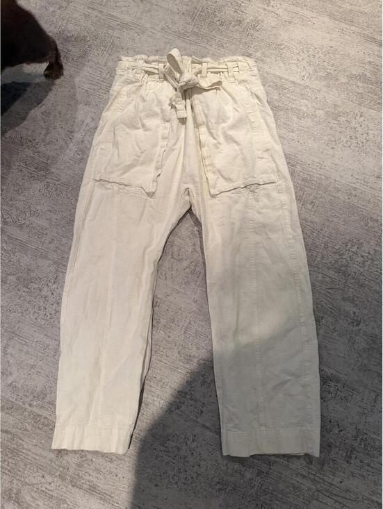 Free People Pants - Free People Cotton Linen Oversized Loose Sky Rider Cropped Tie waist Pant sz S